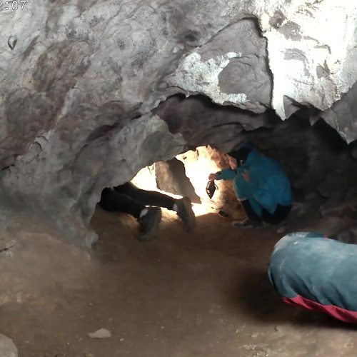 Caving in the caves of the waterfall