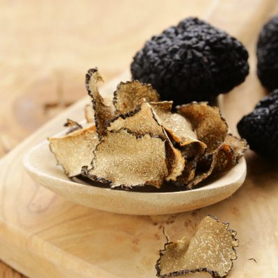 Expensive rare black truffle mushroom - gourmet vegetable